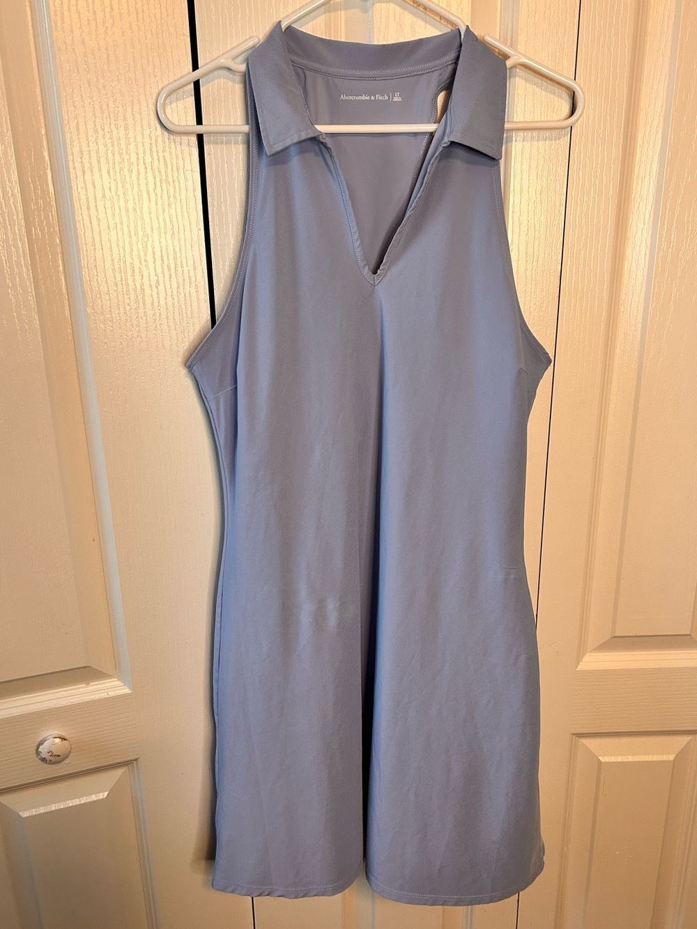 Abercrombie & Fitch Traveler Sleeveless Collared Polo Dress Light Blue LT